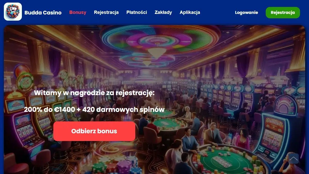 Zrzut bieżącej strony bonusów Budda Casino pokazujący parametry oferty do weryfikacji